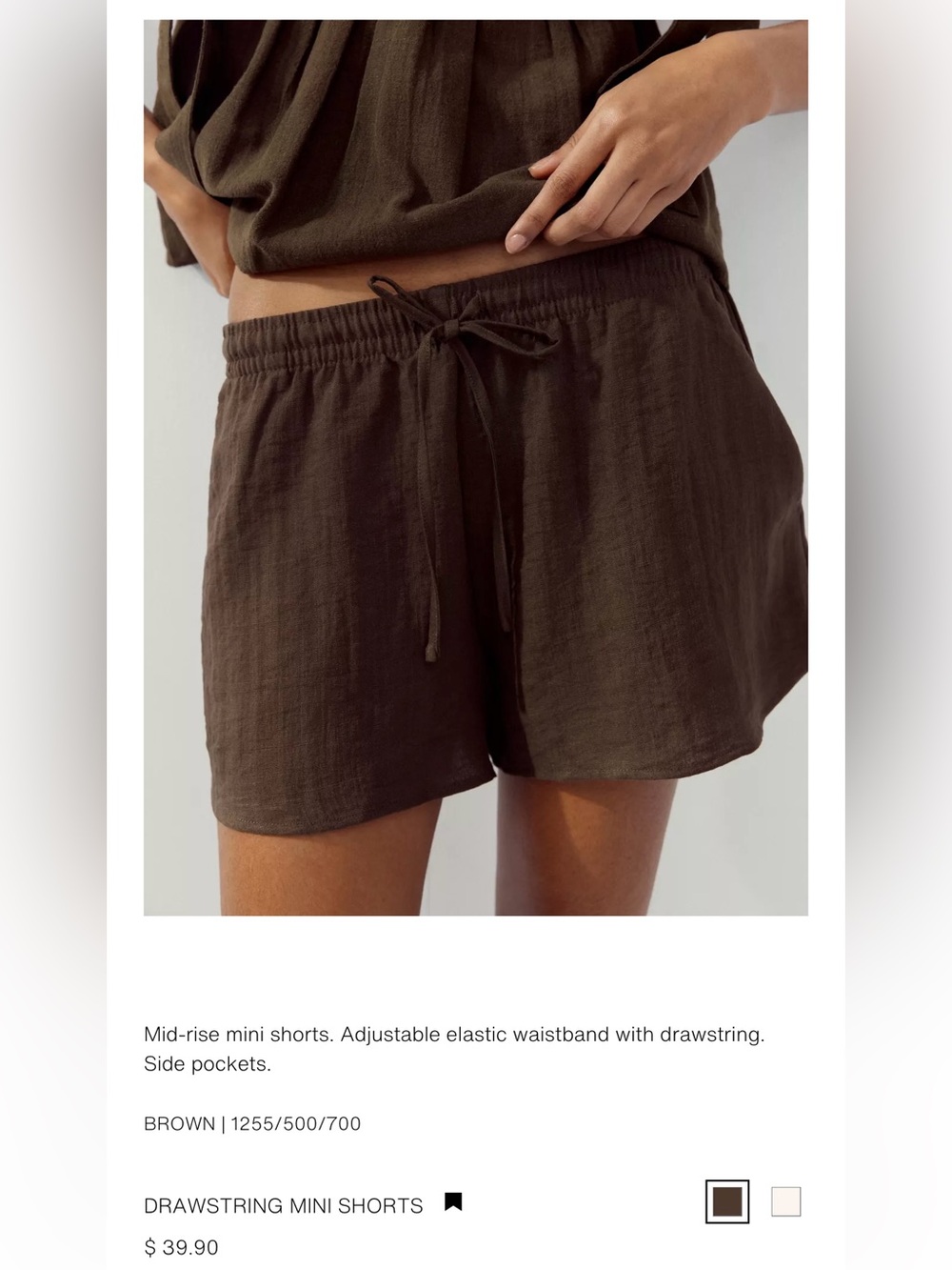 ZARA Drawstring Mini Shorts